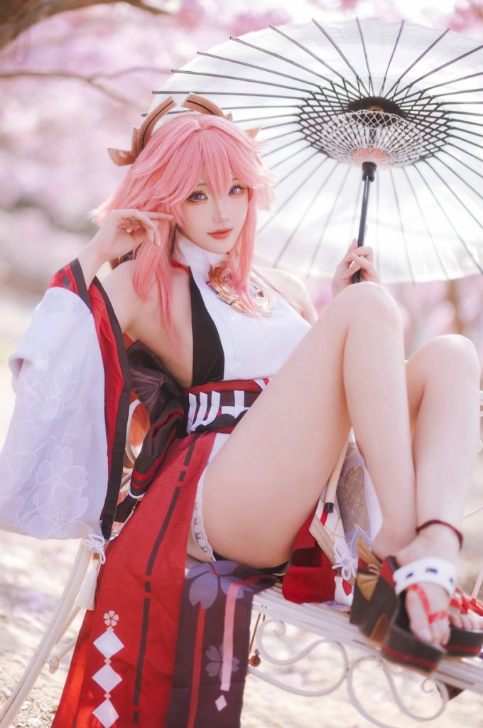 图片[1]-瓜希酱 NO.96 原神 八重神子 [20P-61MB]-蜜桃啵啵