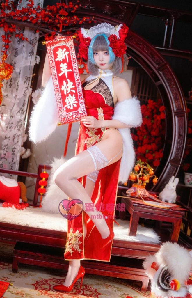 图片[1]-Money冷冷 – 柴郡新年旗袍 [61P-470MB]-蜜桃啵啵